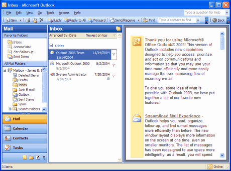 Outlook screenshot